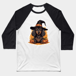 Sausage puppy Dog Halloween Baseball T-Shirt